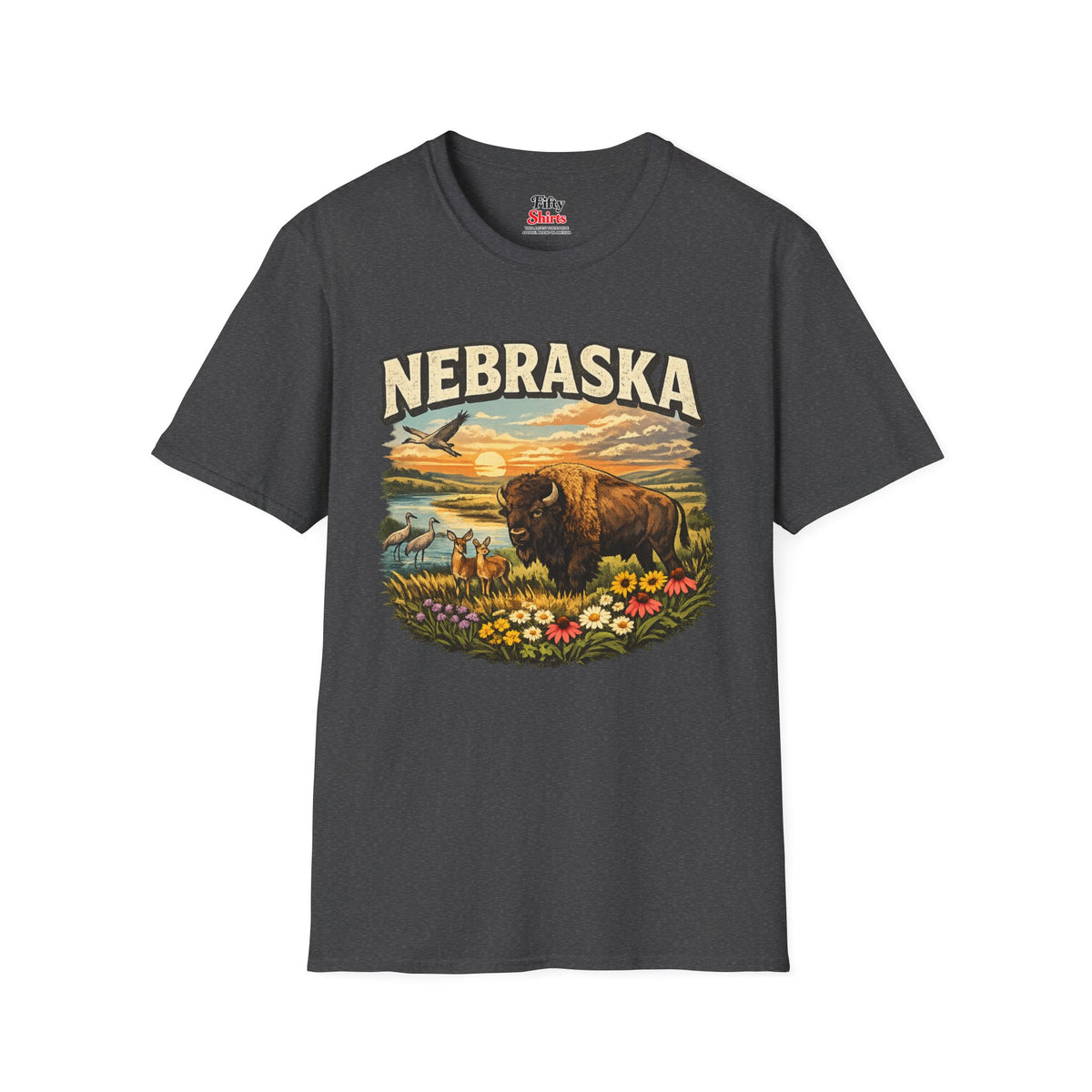 Nebraska Wildlife Unisex Softstyle T Shirt State Pride Graphic Tee Collections FS03