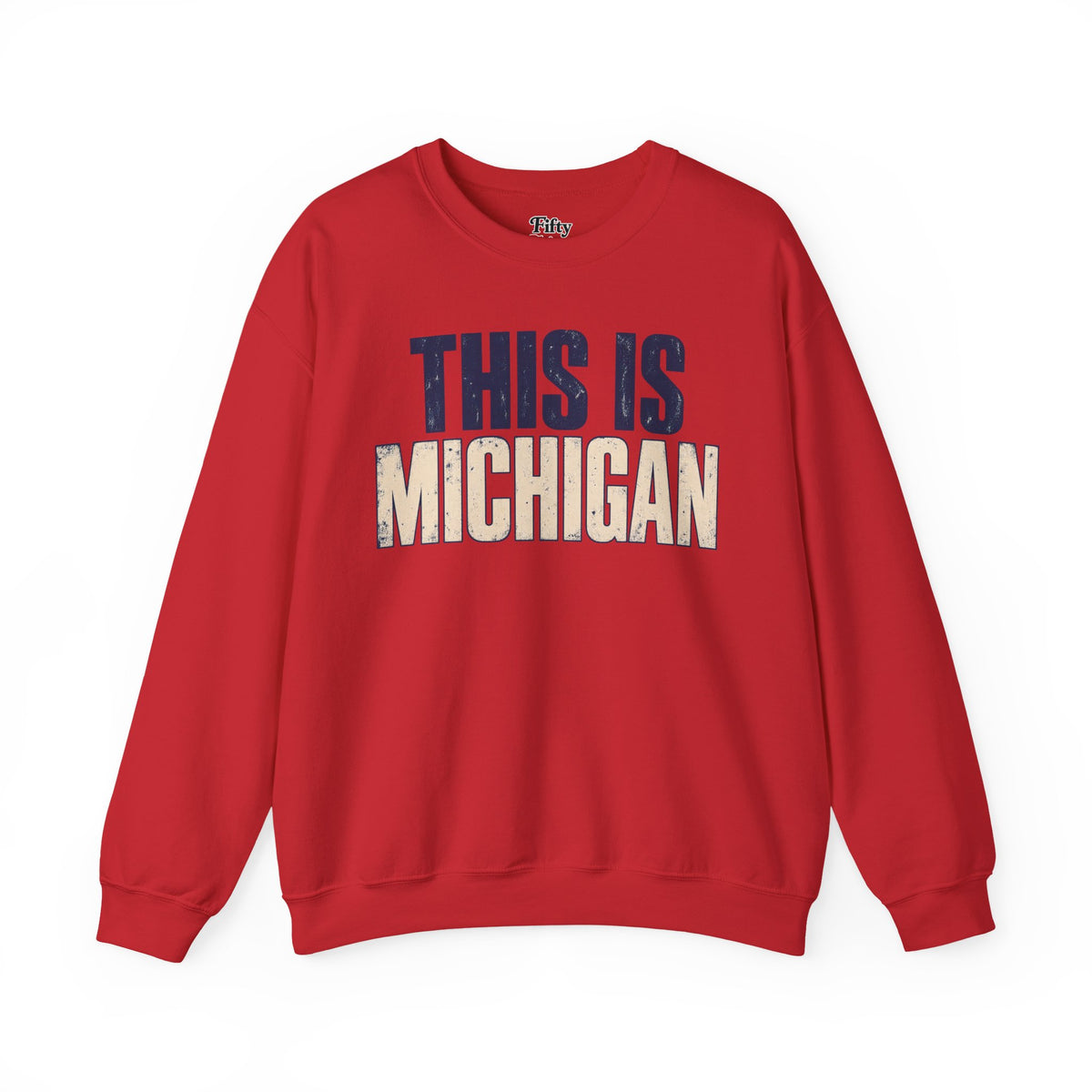 This is Michigan Unisex Crewneck Sweatshirt State Name Graphic