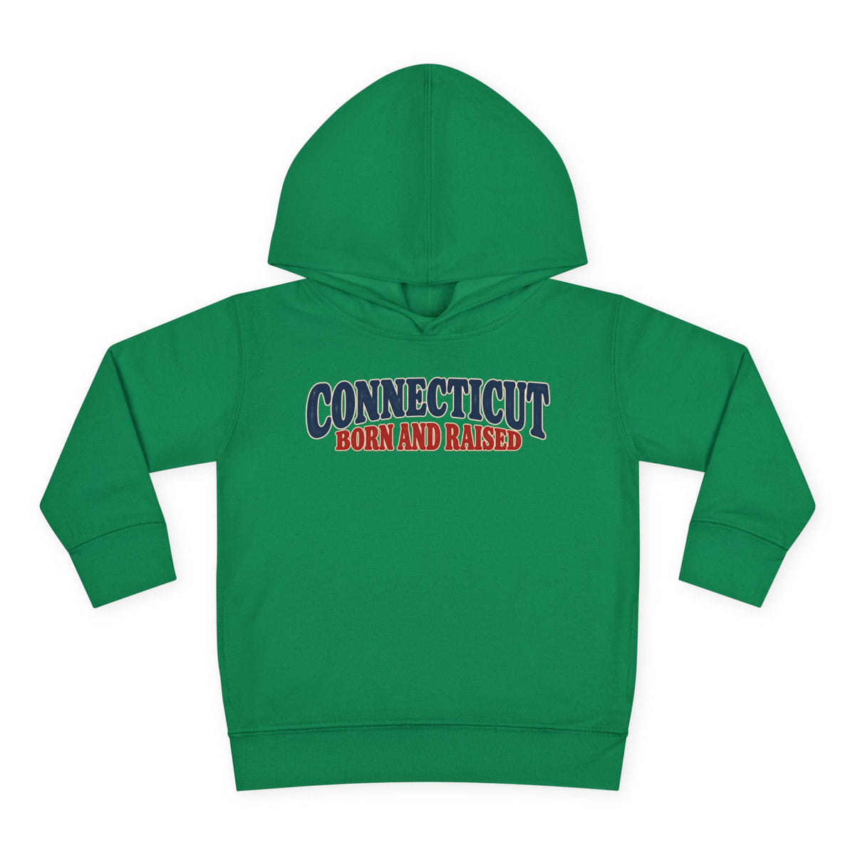 Connecticut Born and Raised 1970s Americana Unisex Toddler Pullover Fleece Hoodie