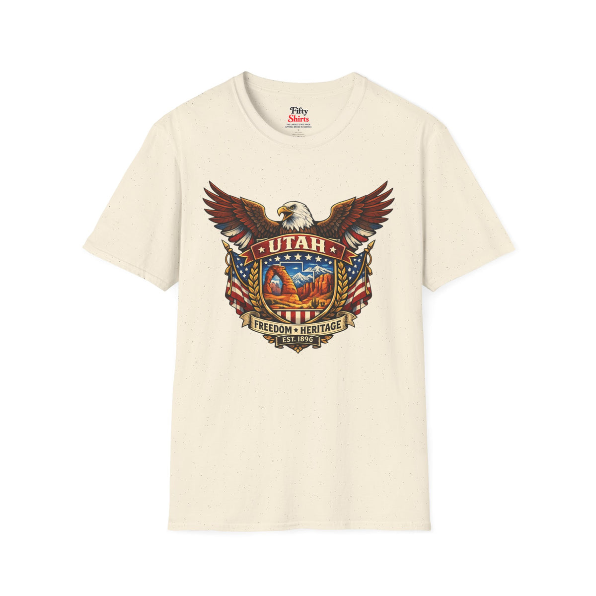 Utah Americana Eagle Unisex Softstyle T Shirt State Pride Graphic Tee Collections FS03