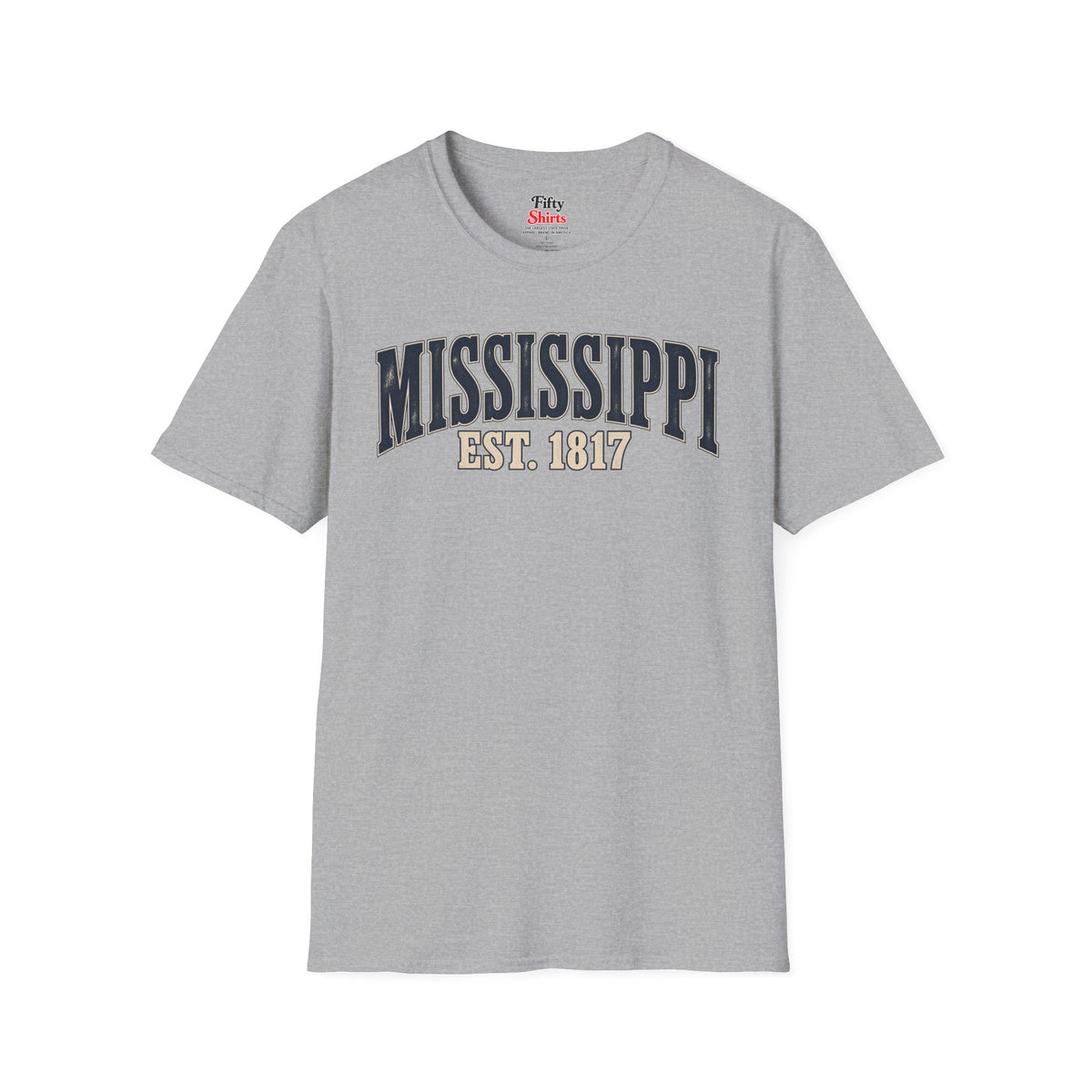 Mississippi Est 1817 Unisex Softstyle T Shirt State Name Graphic Tee