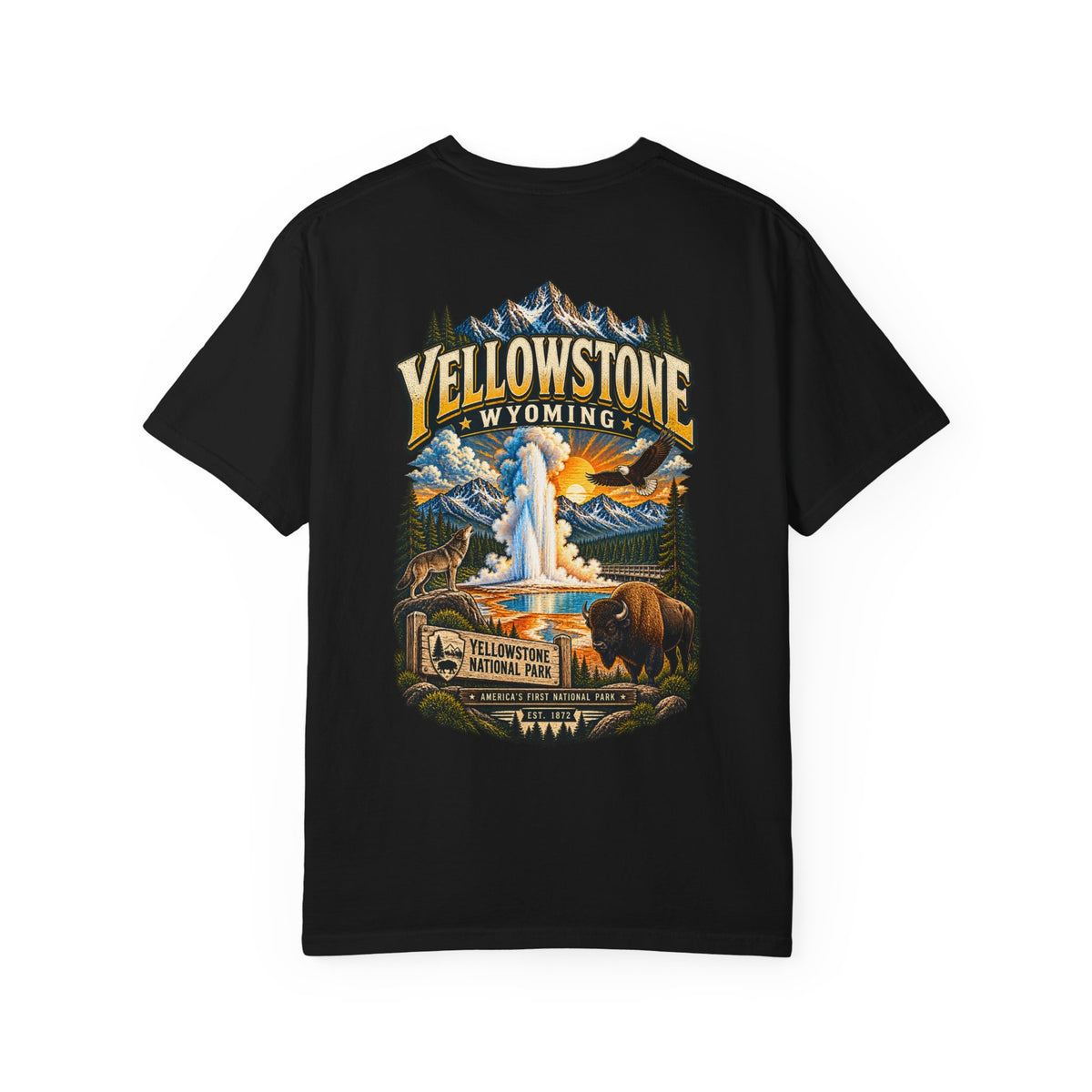 Yellowstone Wyoming Unisex Comfort Color 1717 Streetwear Graphic Tee