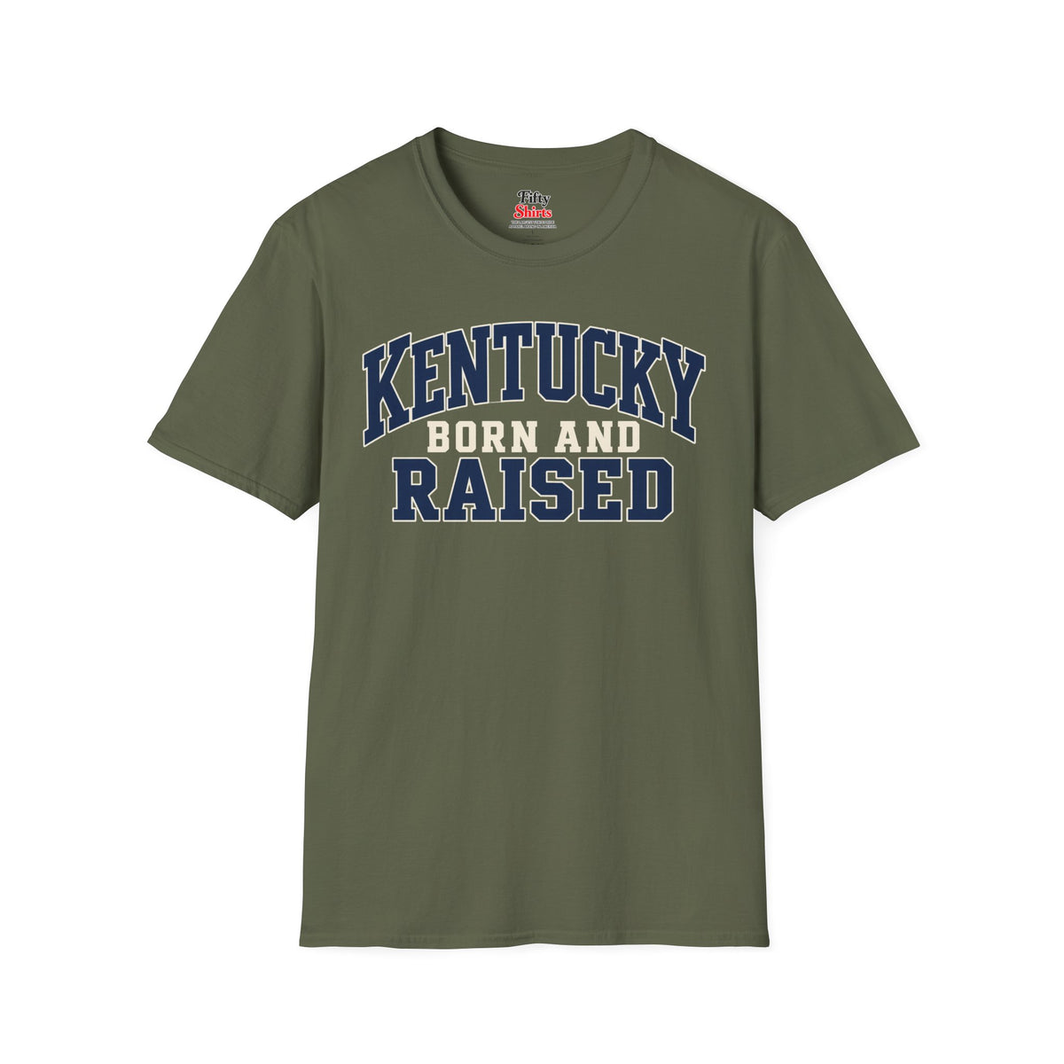 Kentucky Born and Raised Unisex Softstyle T Shirt State Name Graphic Tee