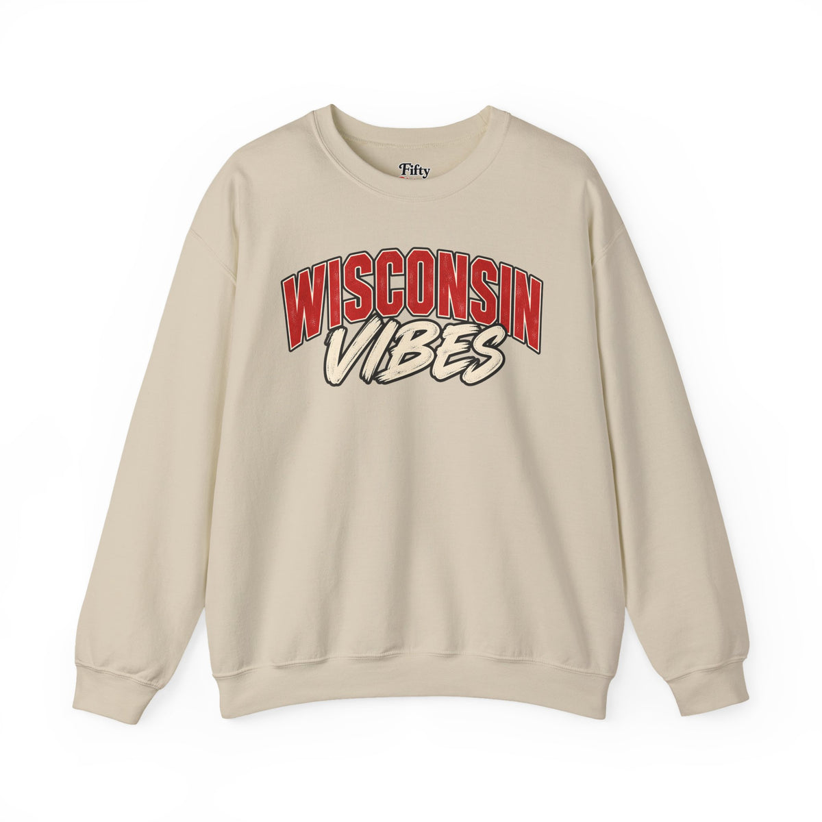 Wisconsin Vibes Unisex Crewneck Sweatshirt State Name Graphic