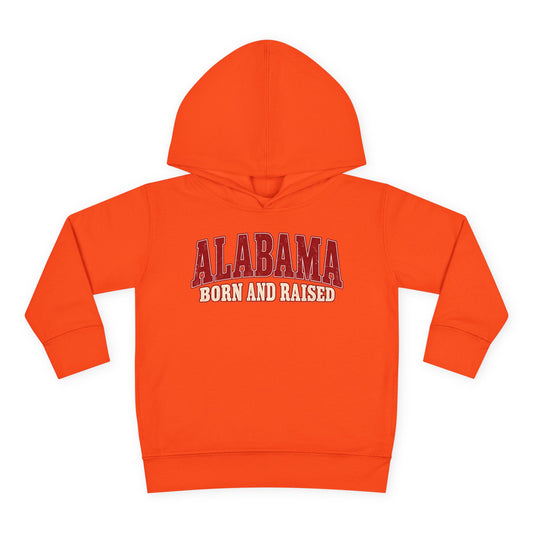 Alabama Born and Raised Classic Southern Heritage Unisex Toddler Pullover Fleece Hoodie
