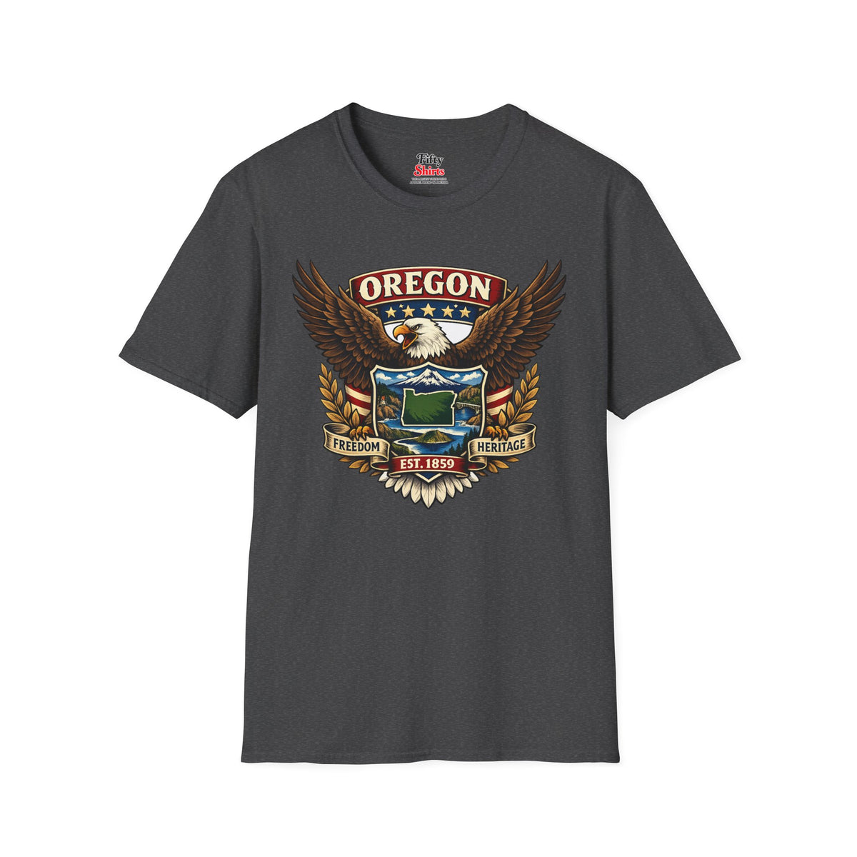 Oregon Americana Eagle Unisex Softstyle T Shirt State Pride Graphic Tee Collections FS03
