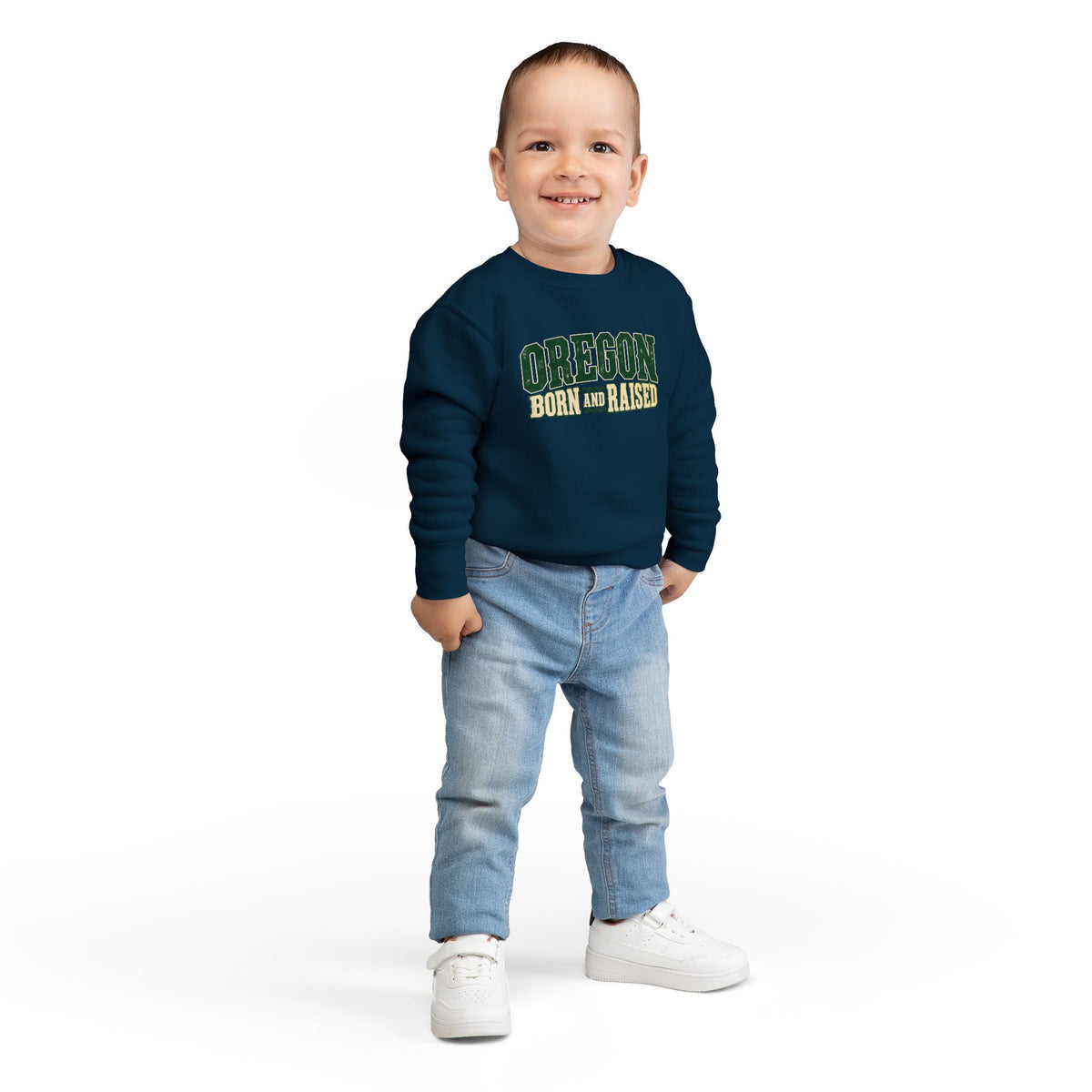 Oregon Born and Raised Pacific Northwest Americana Unisex Toddler Sweatshirt