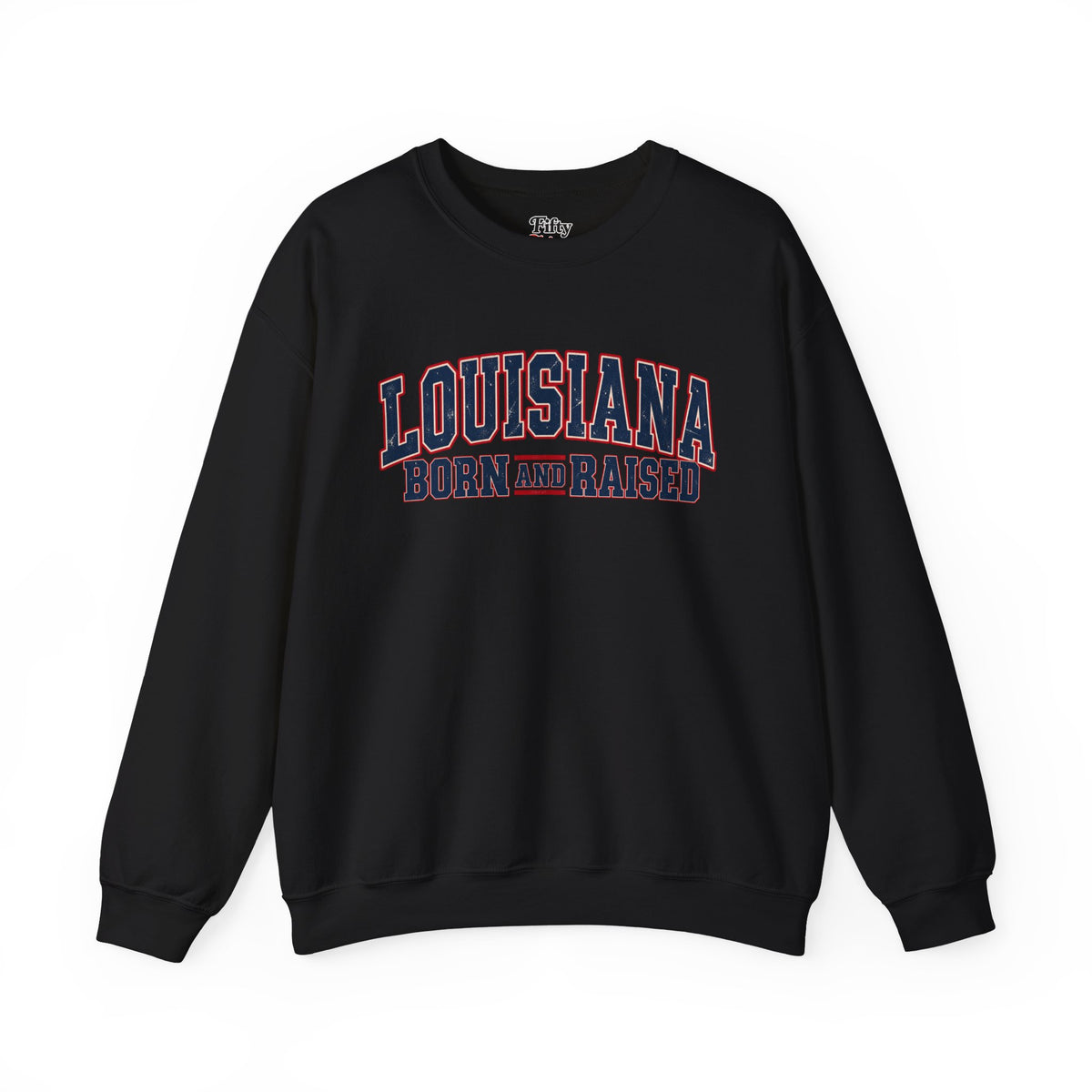 Louisiana Born and Raised Vintage Americana Unisex Sweatshirt Graphic