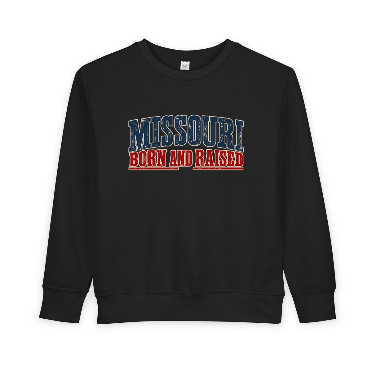 Missouri Born and Raised Old-School Americana Unisex Toddler Sweatshirt Graphic