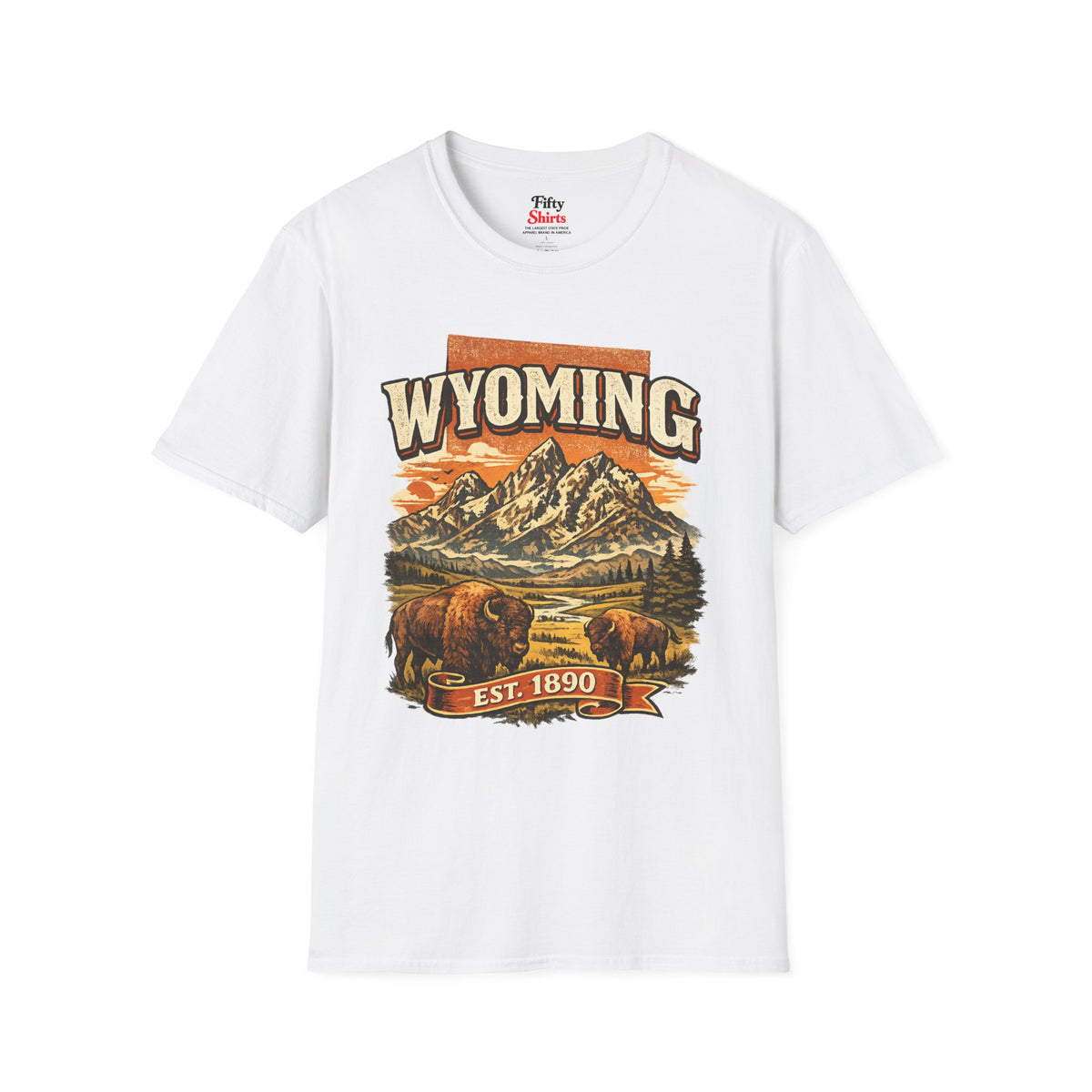 Vintage Wyoming Heritage Unisex Softstyle T Shirt State Pride Graphic Tee Collections FS03