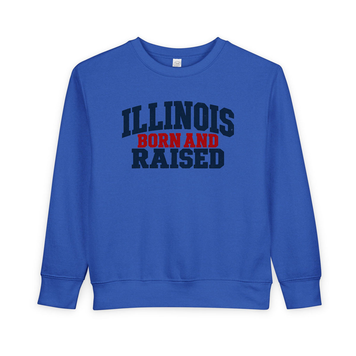 Illinois Born and Raised Rustic Midwest Americana Unisex Toddler Sweatshirt