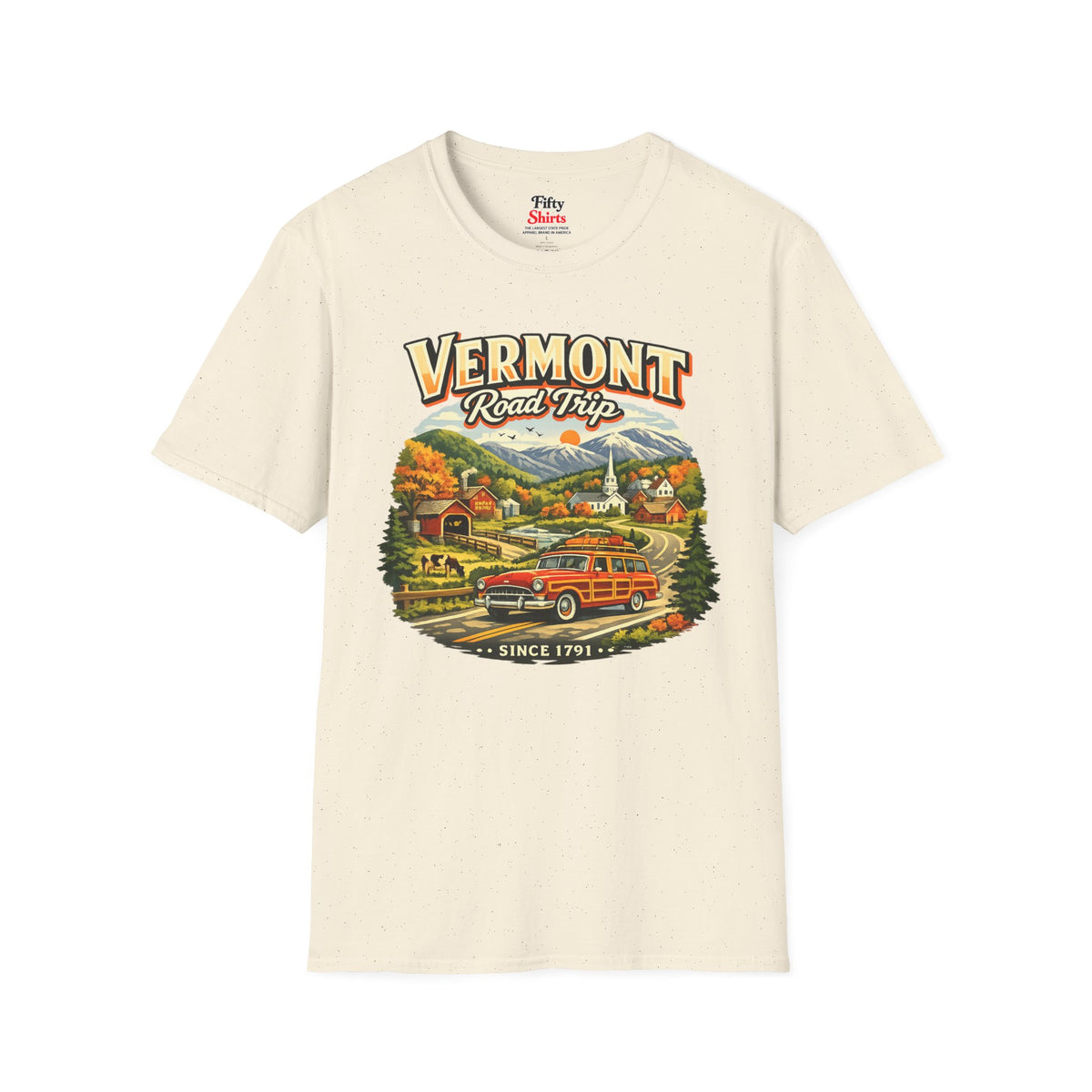 Vermont Road Trip Unisex Softstyle T Shirt State Pride Graphic Tee Collections FS03