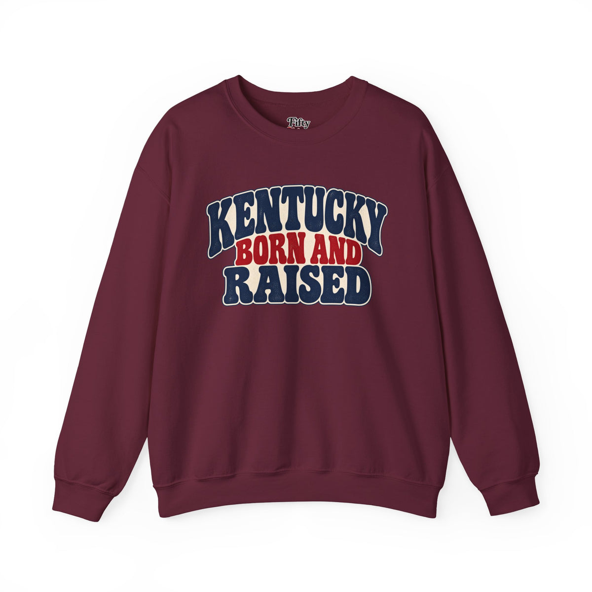 Kentucky Born and Raised Retro 1970s Unisex Sweatshirt Graphic