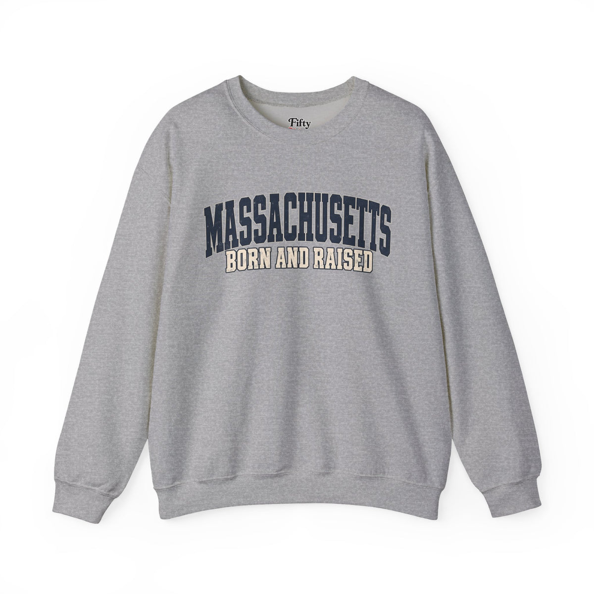 Massachusetts Born and Raised Rugged Heritage Unisex Sweatshirt Graphic