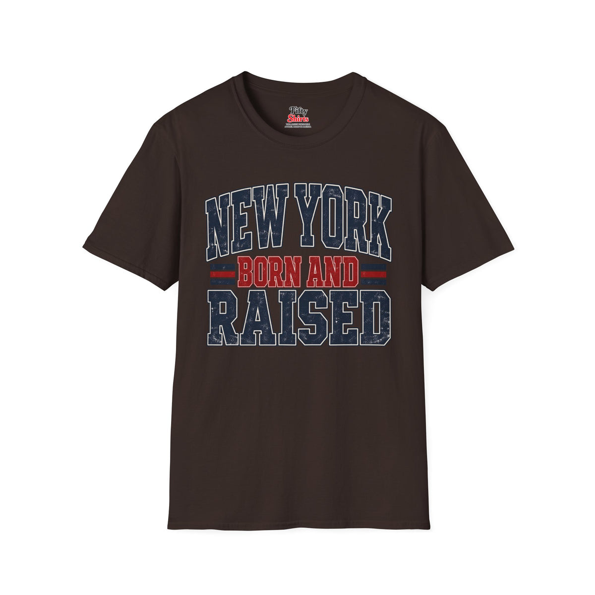 New York Born And Raised Unisex Softstyle T Shirt State Name Graphic Tee