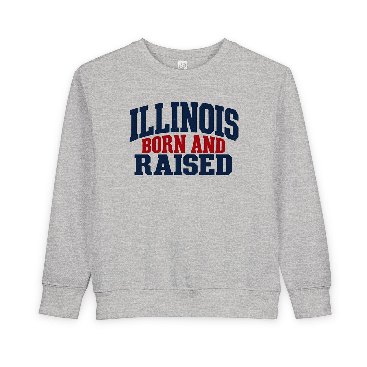 Illinois Born and Raised Bold Hometown Pride Unisex Toddler Sweatshirt