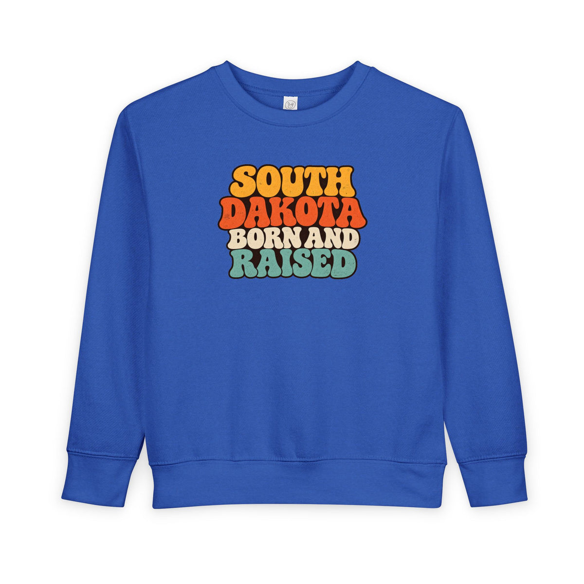 South Dakota Born and Raised Retro 1970s Unisex Toddler Sweatshirt