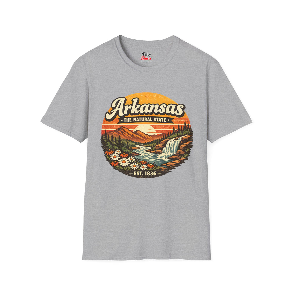 Arkansas Mountain Sunset Unisex Softstyle T Shirt State Pride Graphic Tee Collections FS03