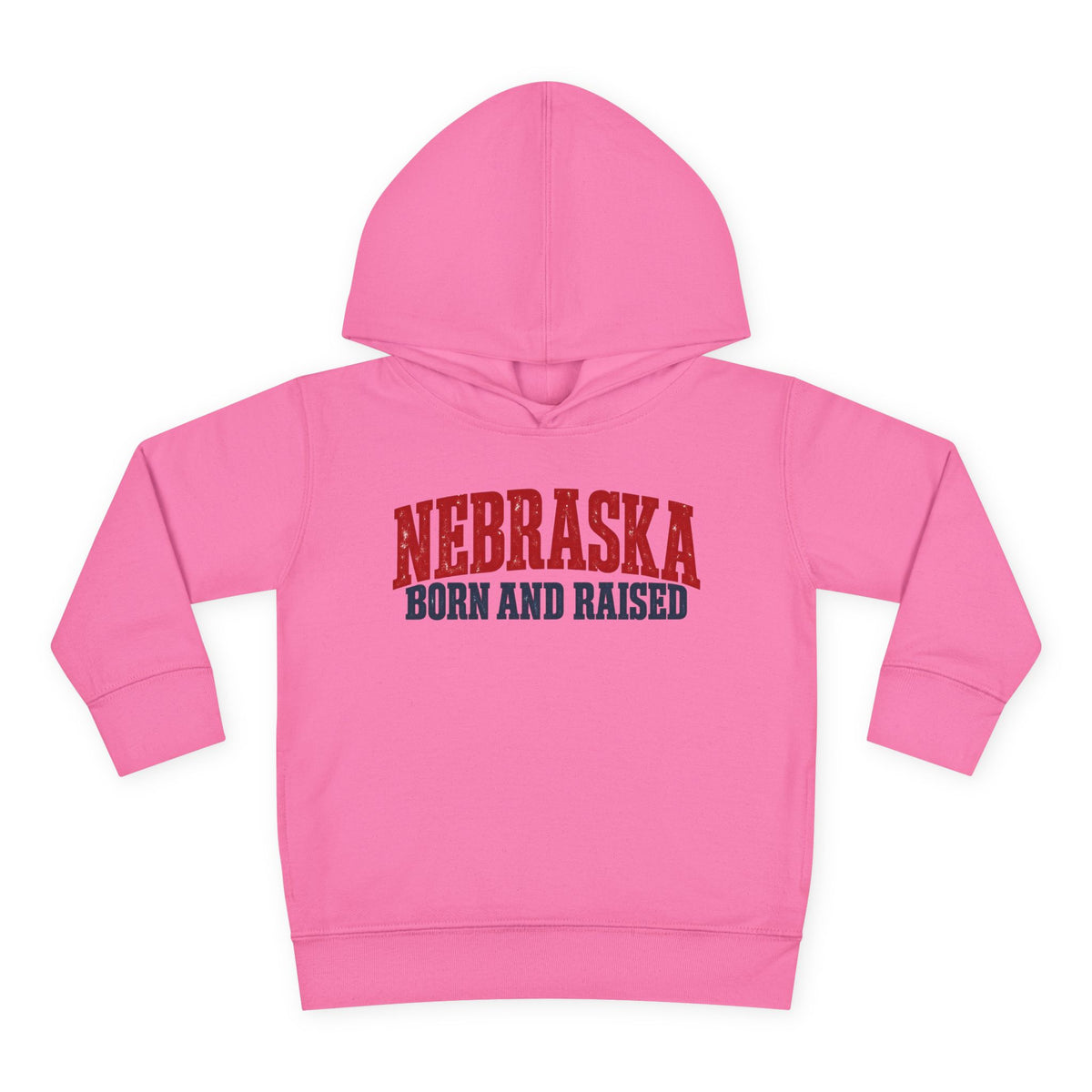 Nebraska Born and Raised Great Plains Heritage Unisex Toddler Pullover Fleece Hoodie