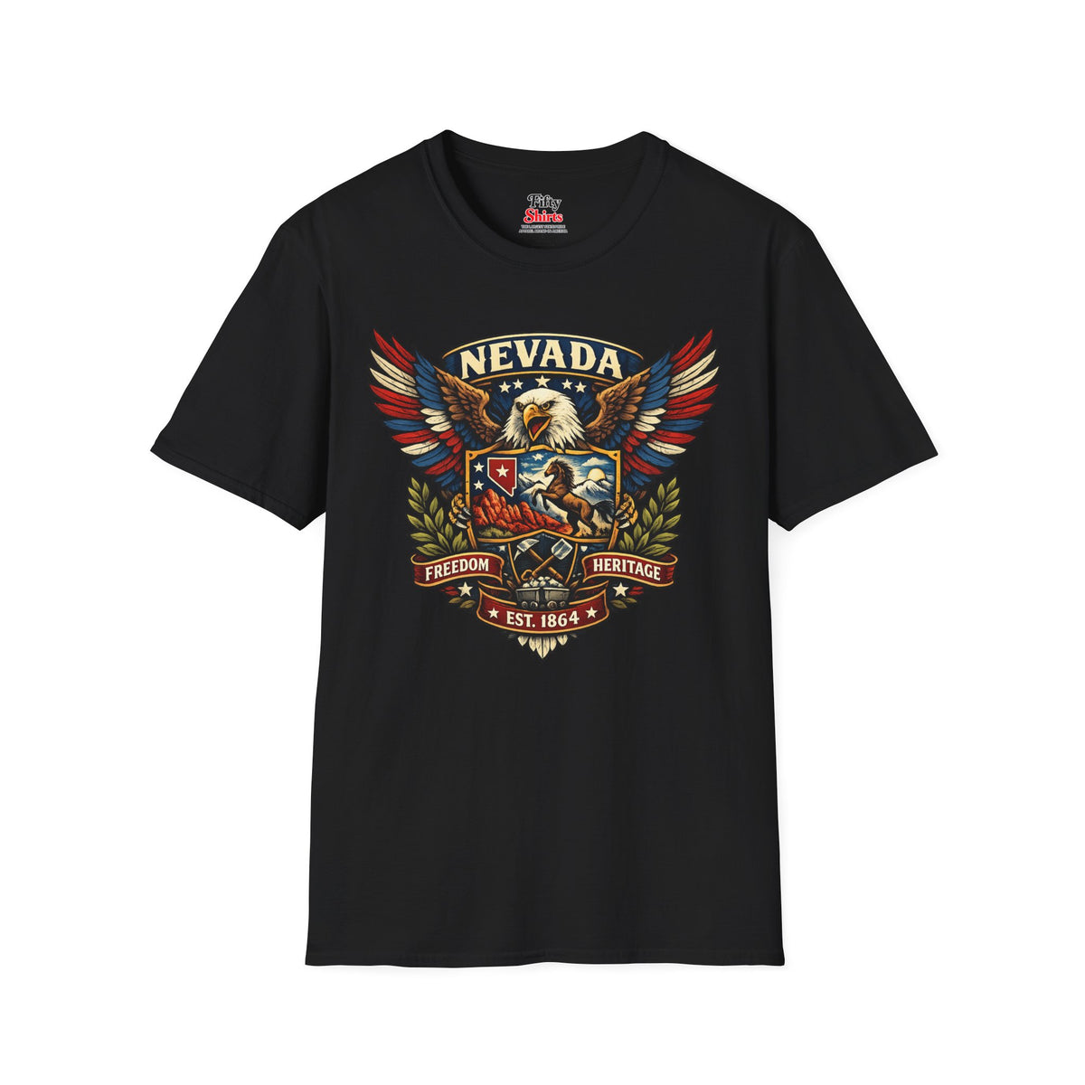Nevada Americana Eagle Unisex Softstyle T Shirt State Pride Graphic Tee Collections FS03