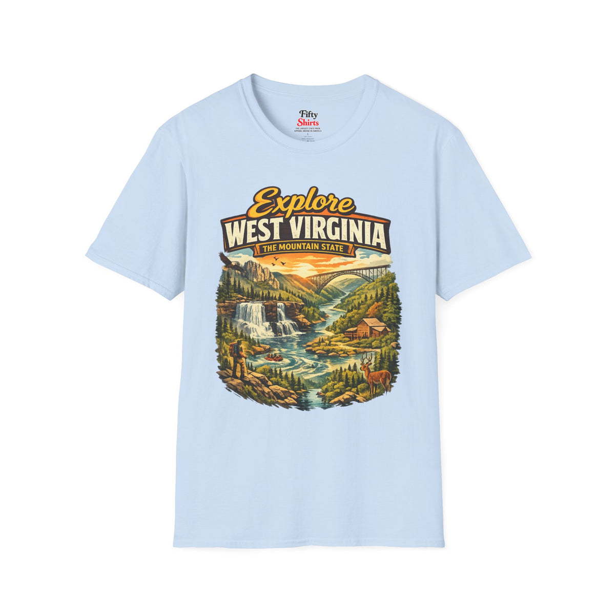 Explore West Virginia Unisex Softstyle T Shirt State Pride Graphic Tee Collections FS03