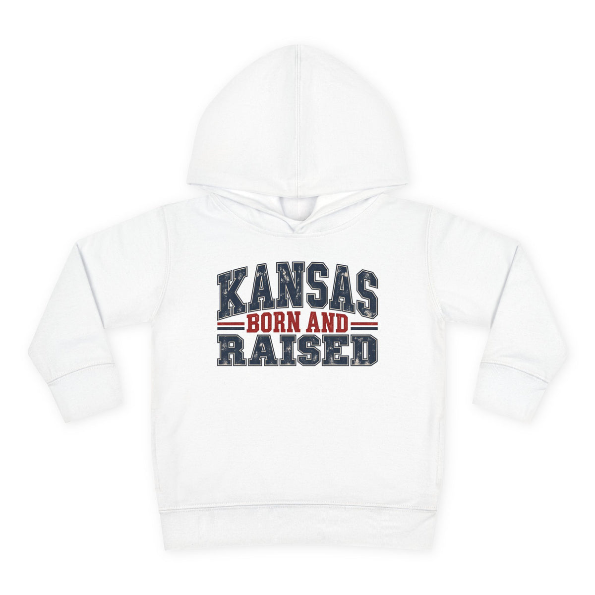 Kansas Born and Raised Vintage Americana Unisex Toddler Pullover Fleece Hoodie