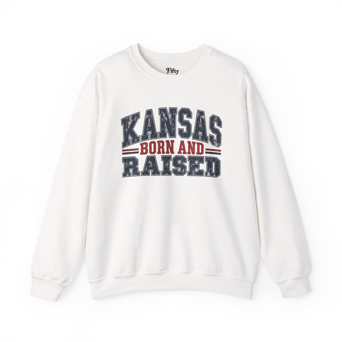 Kansas Born and Raised Vintage Americana Unisex Sweatshirt Graphic