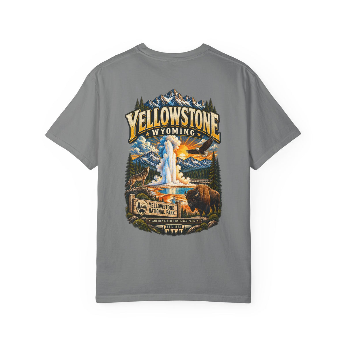 Yellowstone Wyoming Unisex Comfort Color 1717 Streetwear Graphic Tee