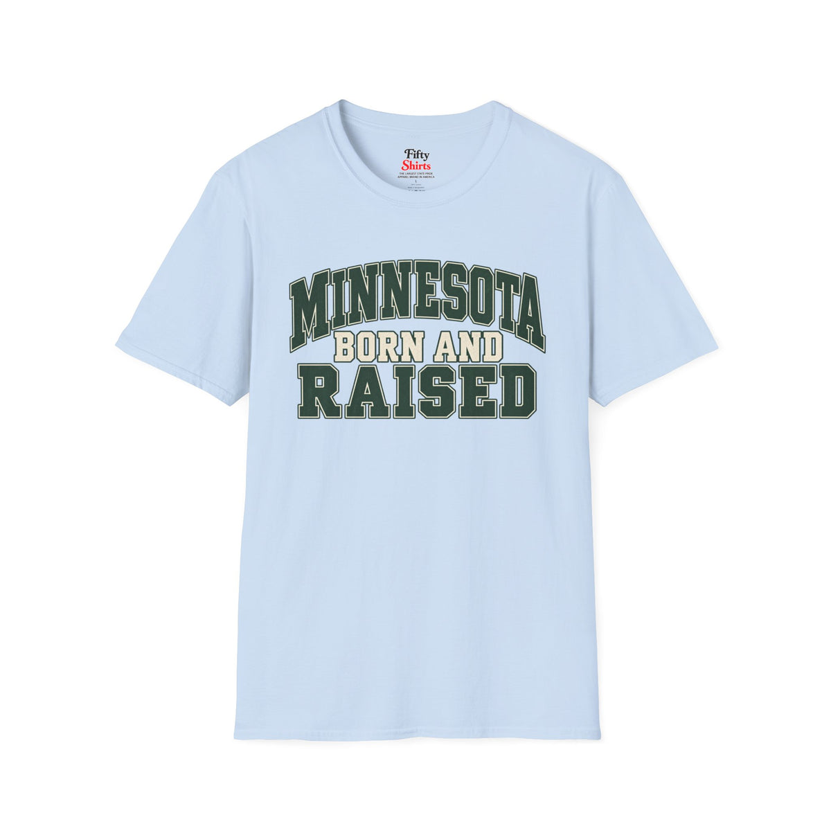 Minnesota Born and Raised Unisex Softstyle T Shirt State Name Graphic Tee