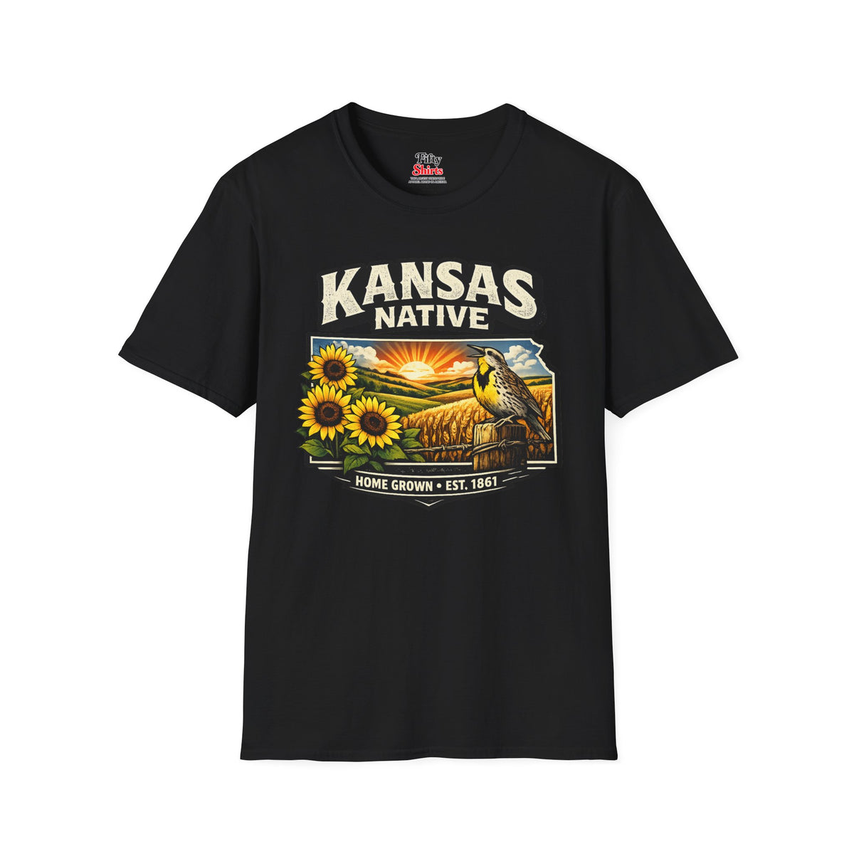 Kansas Native Unisex Softstyle T Shirt State Pride Graphic Tee Collections FS03