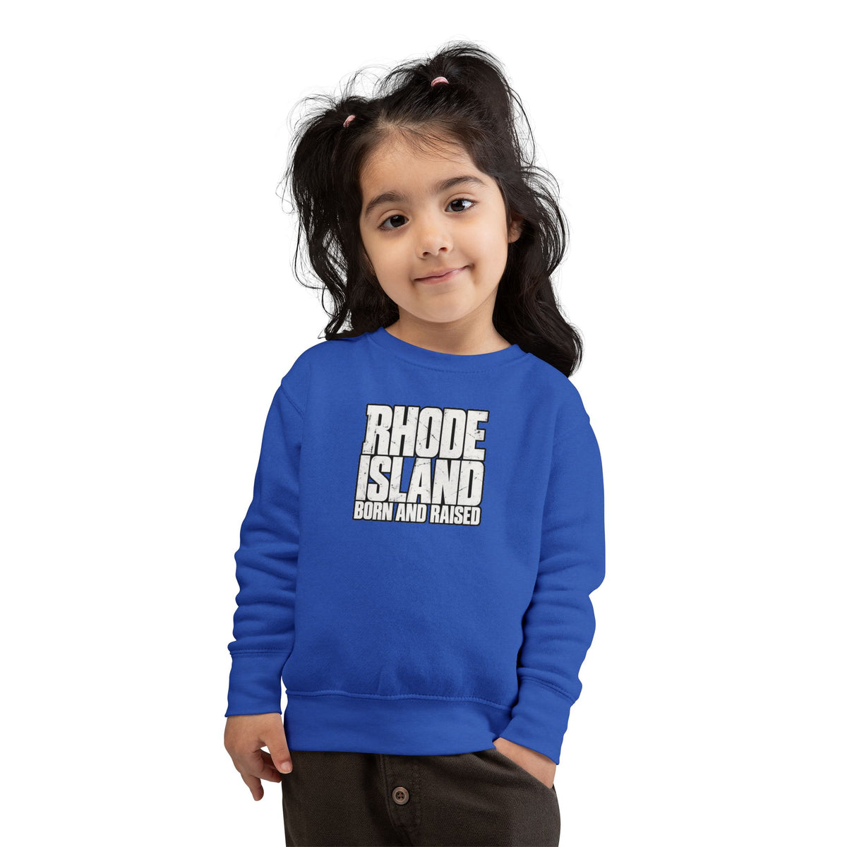 Rhode Island Born and Raised Northeast Streetwear Unisex Toddler Sweatshirt