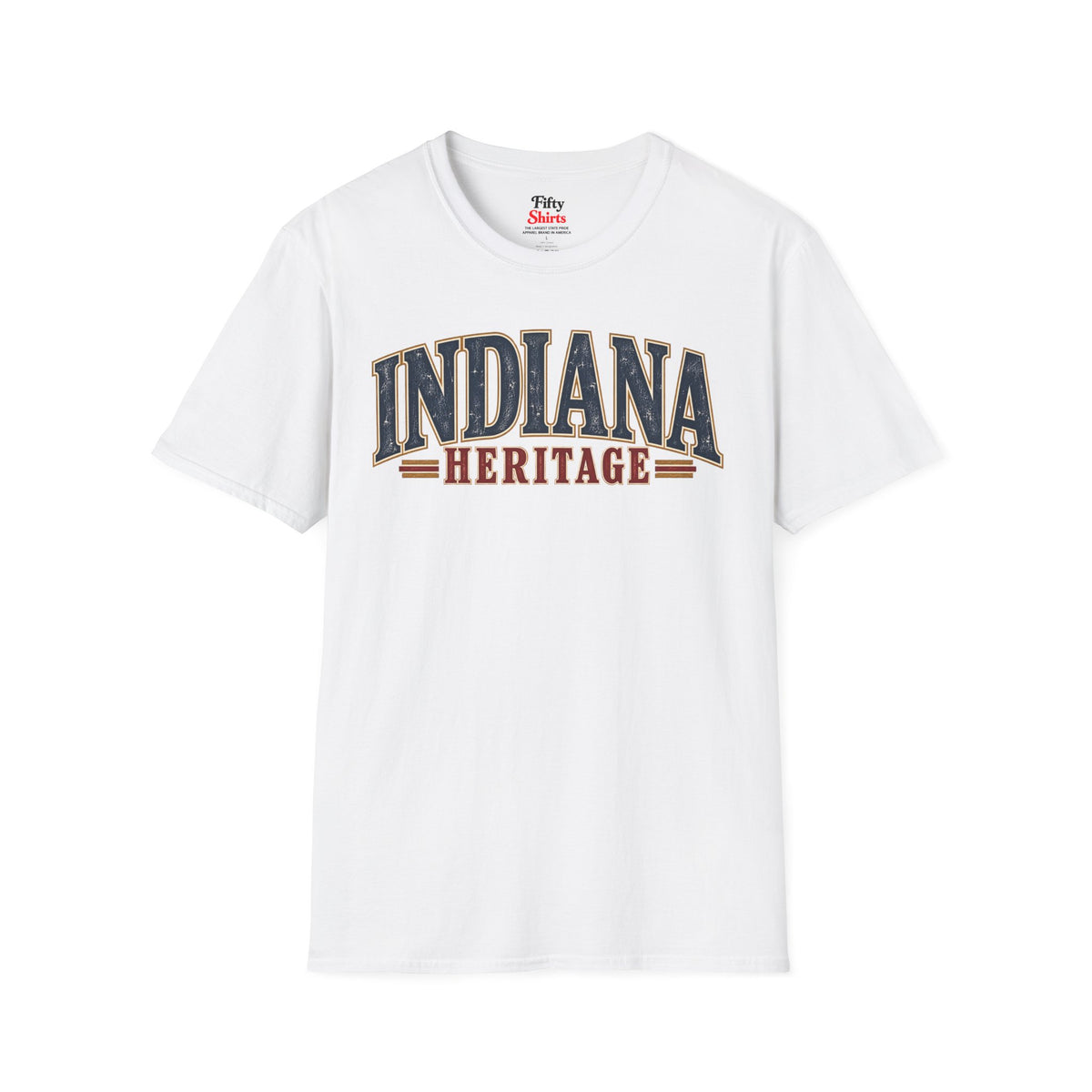 Indiana Heritage Unisex Softstyle T Shirt State Name Graphic Tee