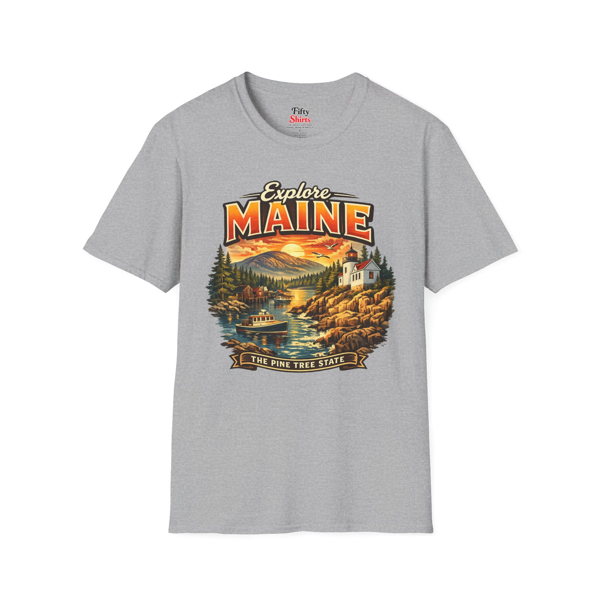 Explore Maine Unisex Softstyle T Shirt State Pride Graphic Tee Collections FS03