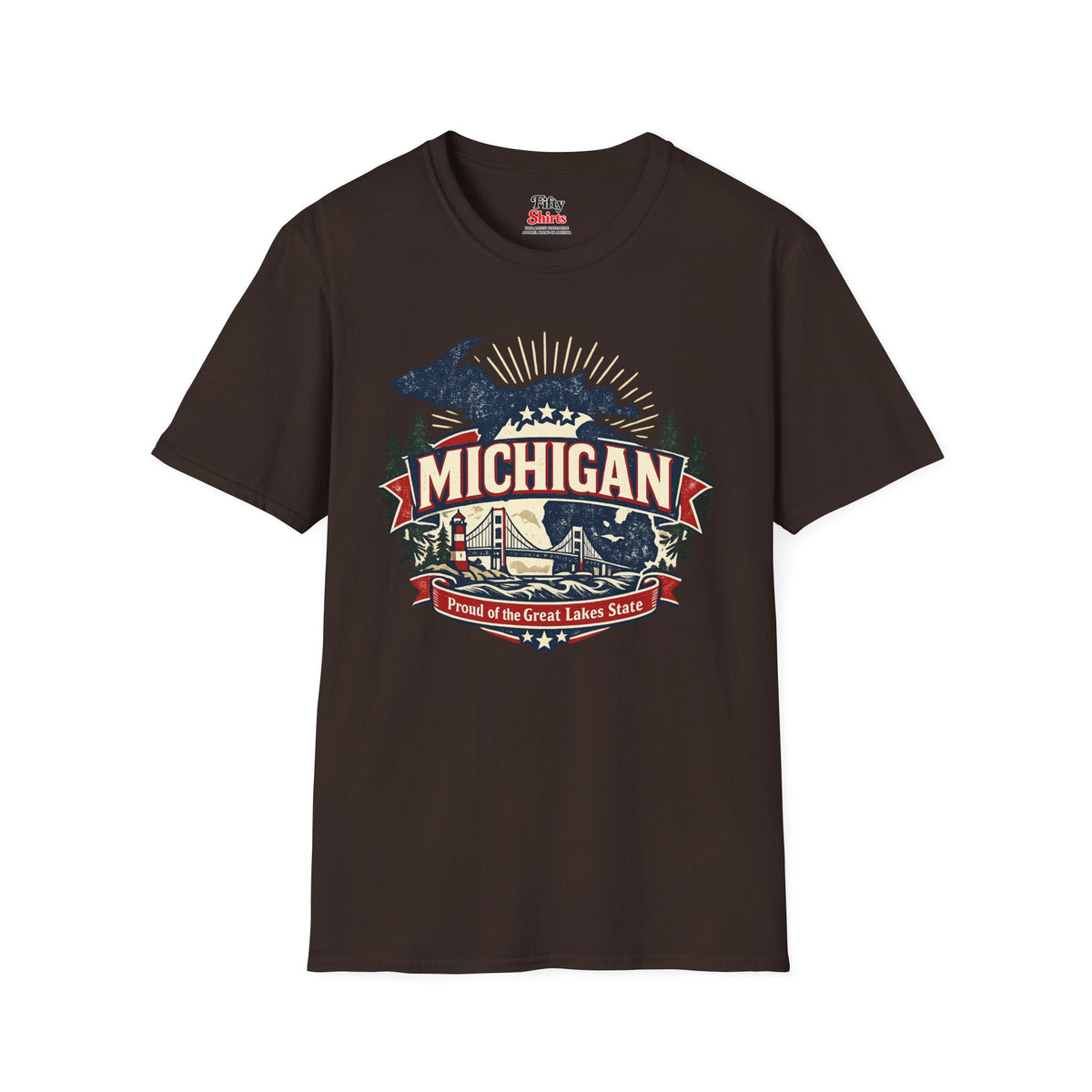Michigan State Pride Unisex Softstyle T Shirt State Pride Graphic Tee Collections FS03