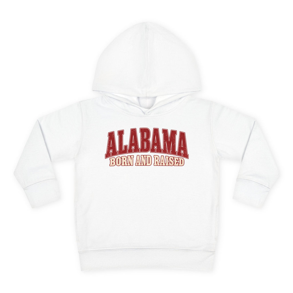 Alabama Born and Raised Classic Southern Heritage Unisex Toddler Pullover Fleece Hoodie