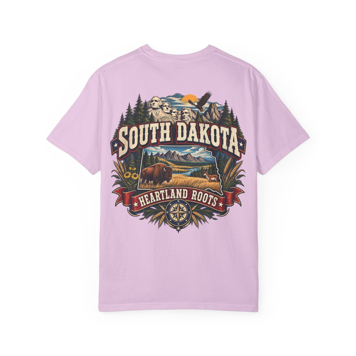 South Dakota Heartland Roots Unisex Comfort Color 1717 Streetwear Graphic Tee