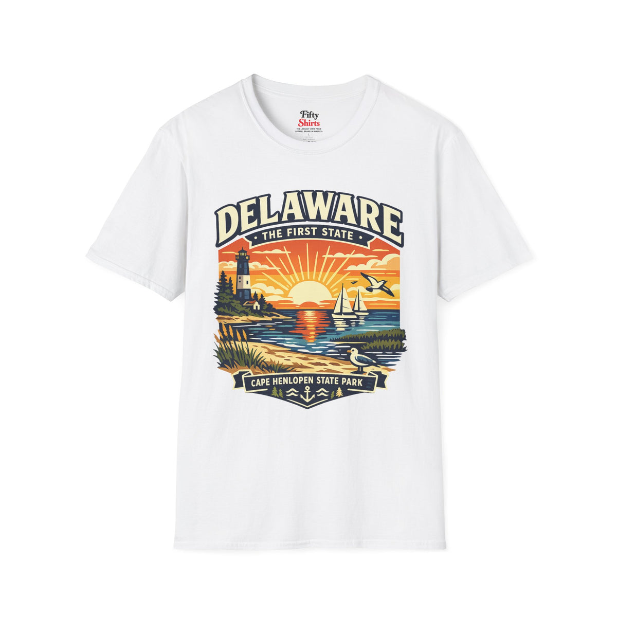 Delaware First State Adventure Unisex Softstyle T Shirt State Pride Graphic Tee Collections FS03