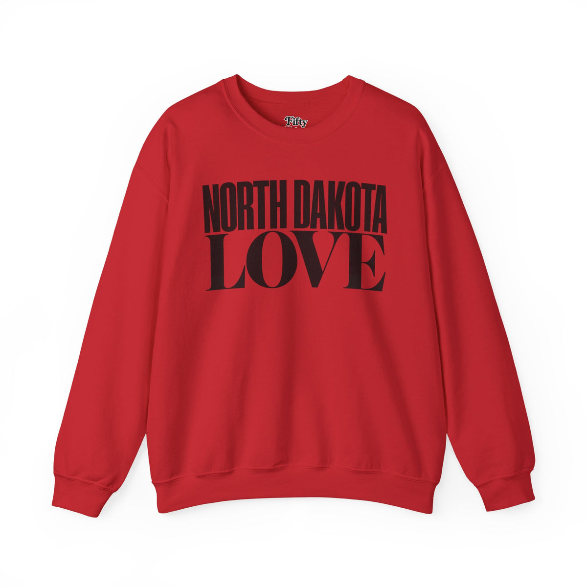 North Dakota Love Unisex Crewneck Sweatshirt State Name Graphic