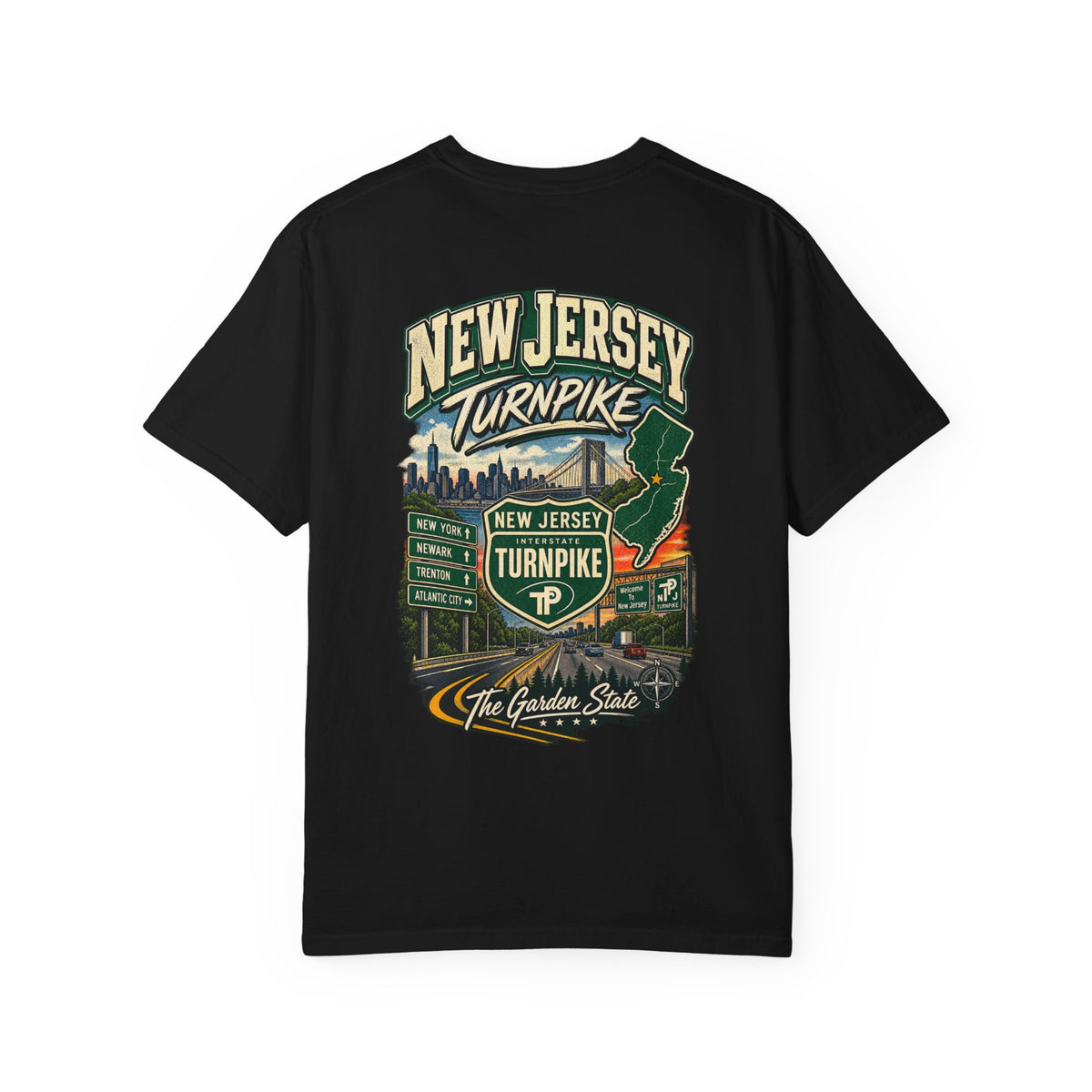 New Jersey Turnpike Unisex Comfort Color 1717 Streetwear Graphic Tee