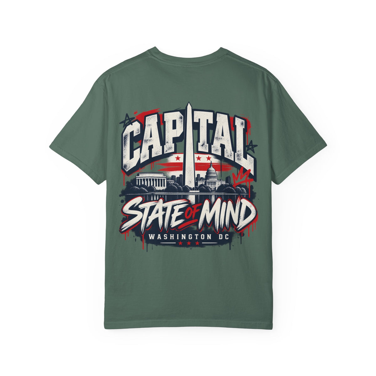 Washington DC Capital State of Mind Unisex Comfort Color 1717 Streetwear Graphic Tee
