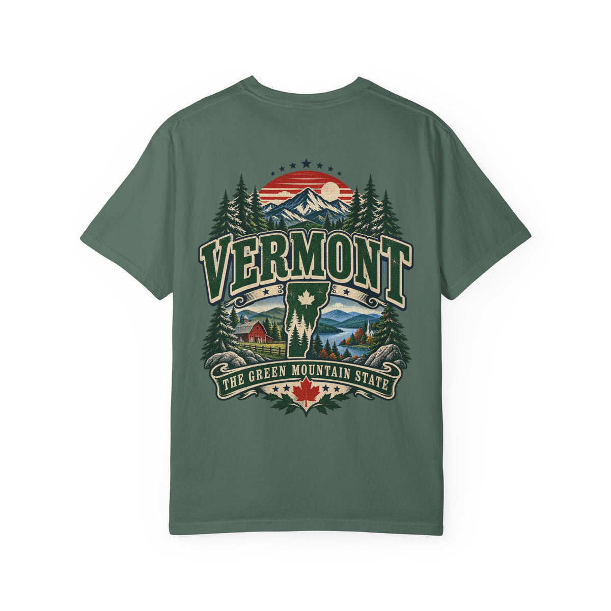 Vermont the Green Mountain State Unisex Comfort Color 1717 Streetwear Graphic Tee