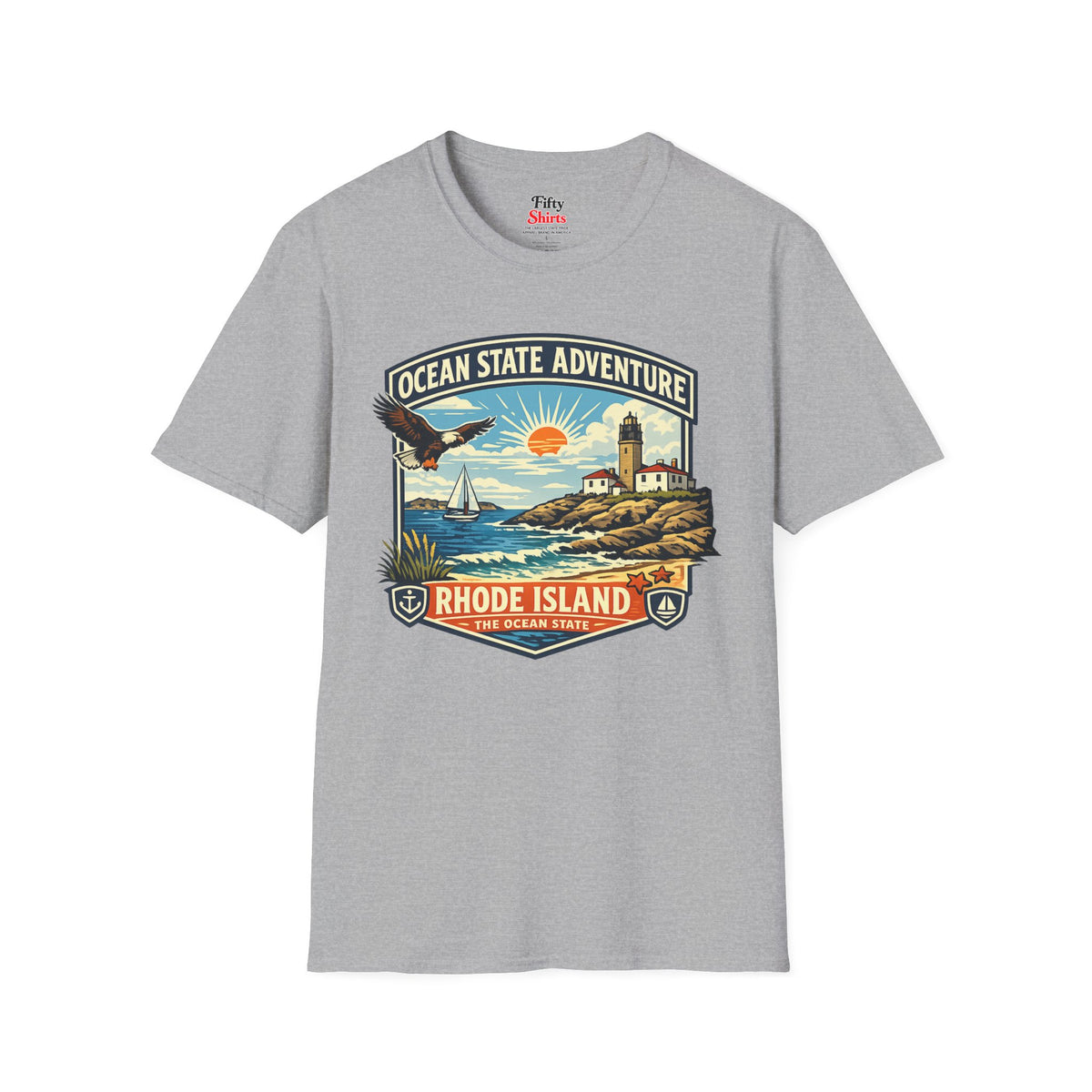 Rhode Island Ocean State Adventure Unisex Softstyle T Shirt State Pride Graphic Tee Collections FS03