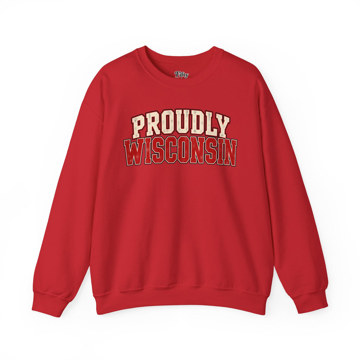 Proudly Wisconsin Unisex Crewneck Sweatshirt State Name Graphic