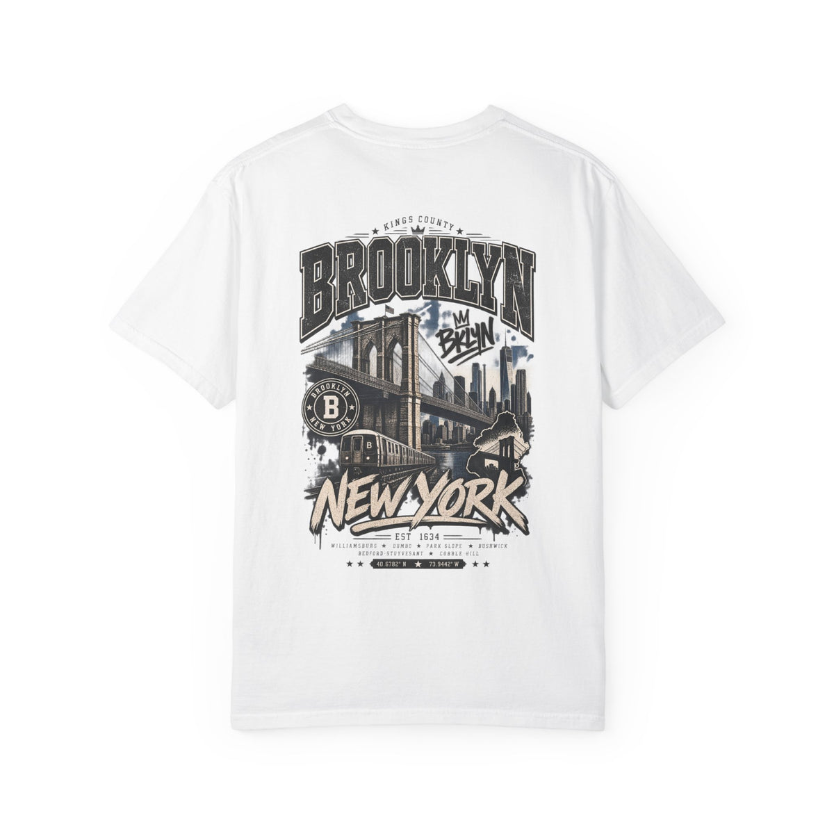 Brooklyn New York Unisex Comfort Color 1717 Streetwear Graphic Tee