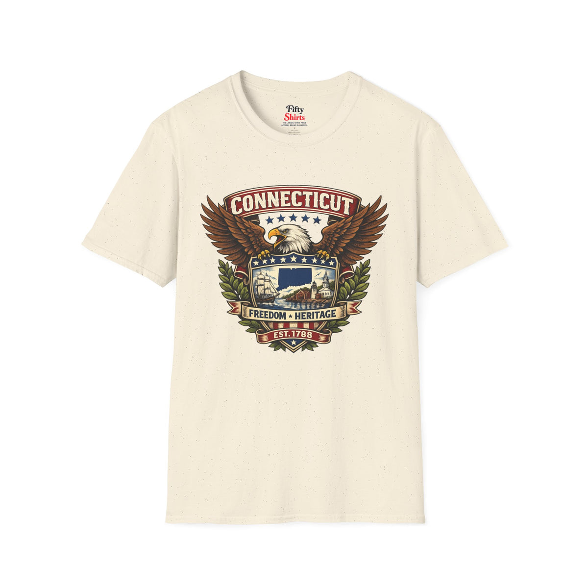 Connecticut American Eagle Unisex Softstyle T Shirt State Pride Graphic Tee Collections FS03