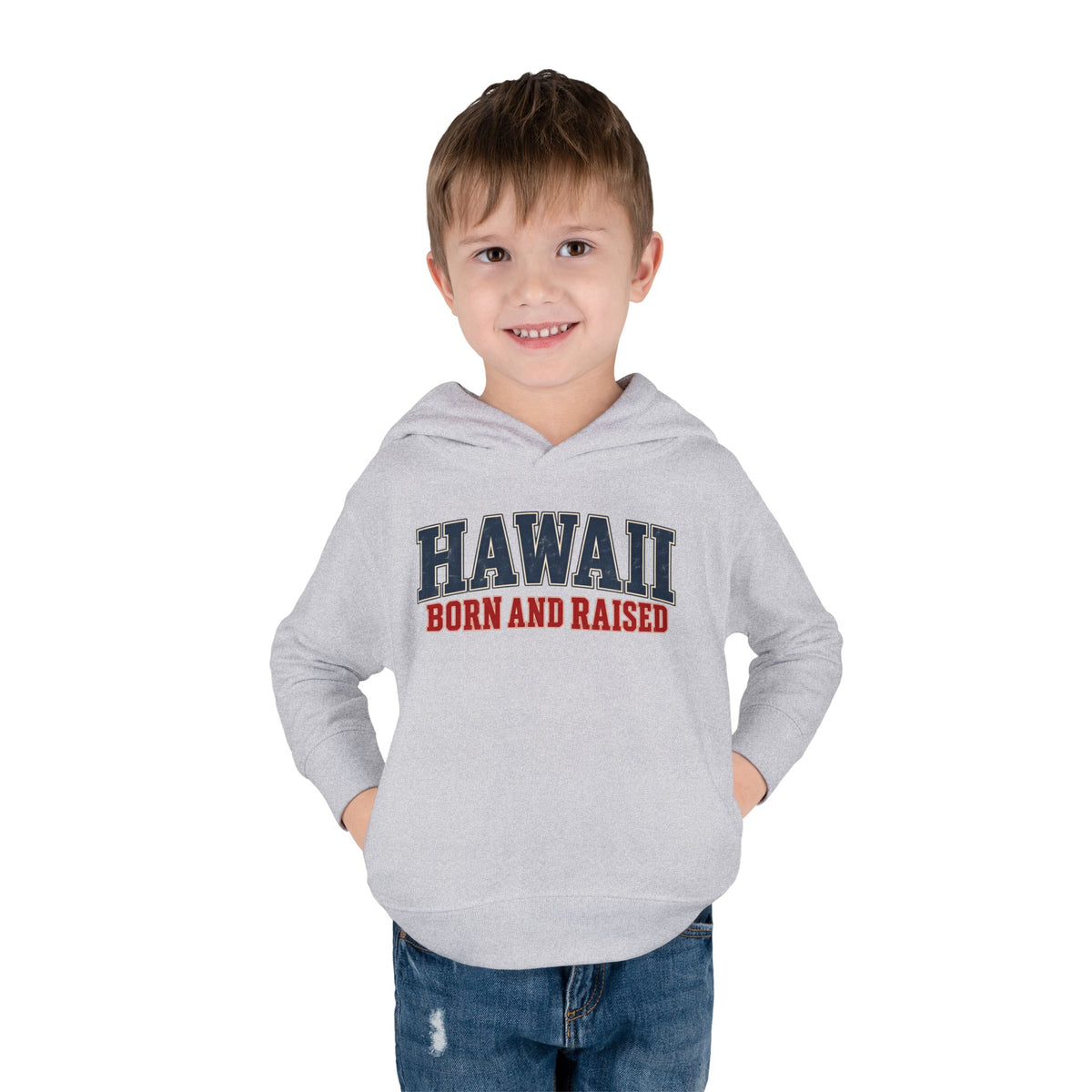 Hawaii Born and Raised Classic Heritage Unisex Toddler Pullover Fleece Hoodie