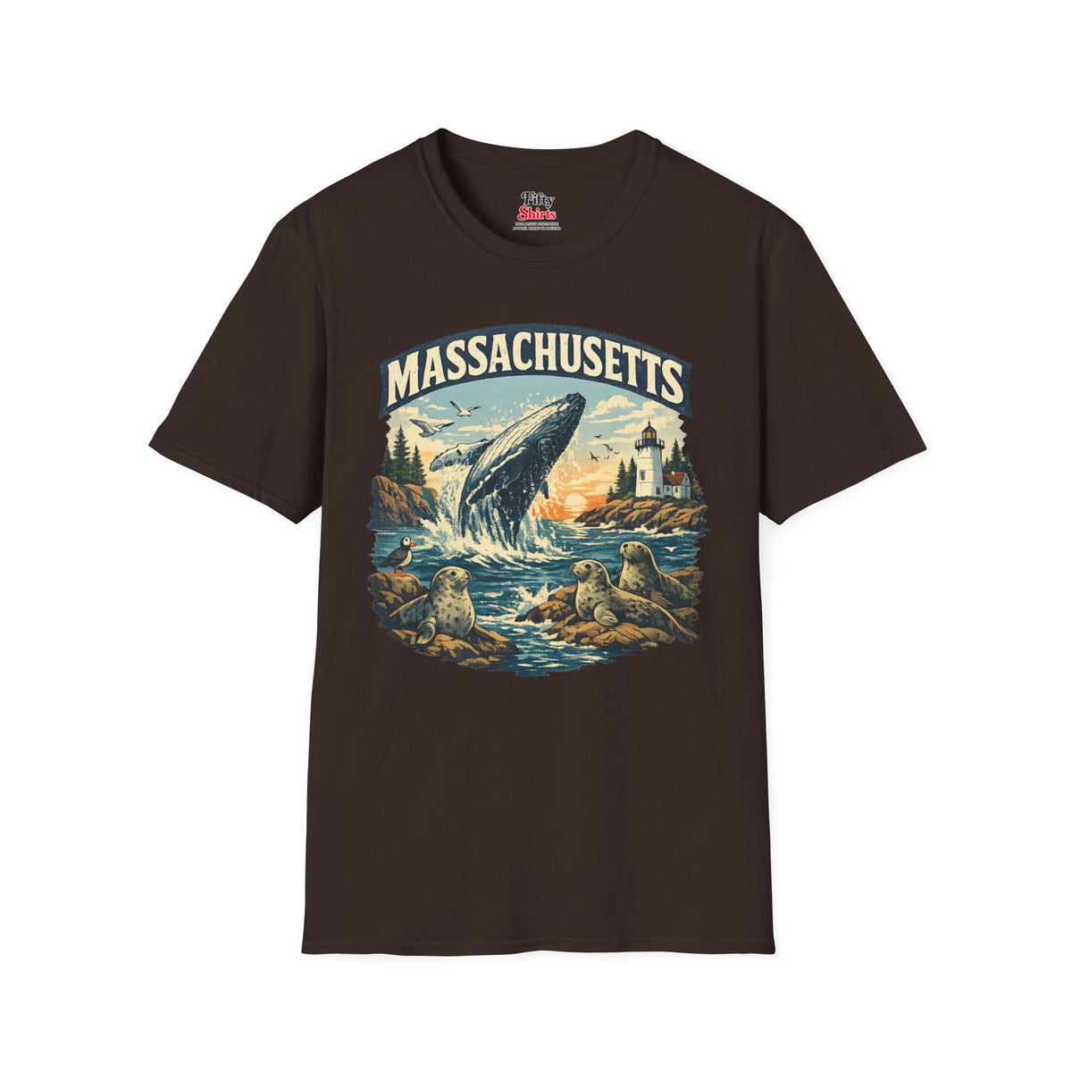 Massachusetts Wildlife Unisex Softstyle T Shirt State Pride Graphic Tee Collections FS03