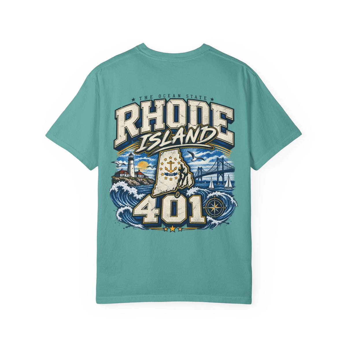 Rhode Island 401 Unisex Comfort Color 1717 Streetwear Graphic Tee
