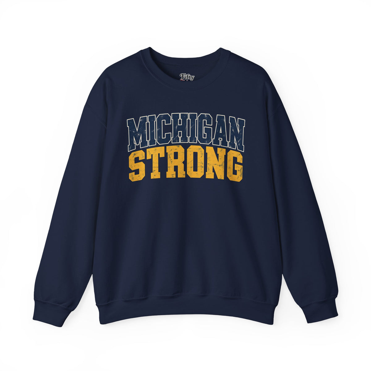 Michigan Strong Unisex Crewneck Sweatshirt State Name Graphic