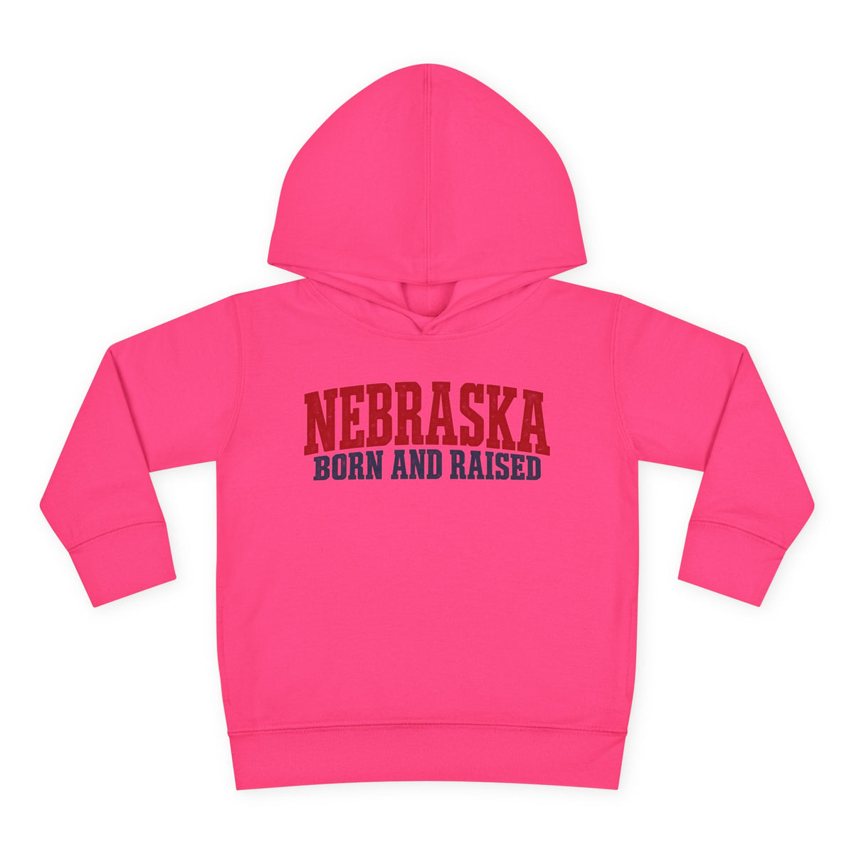 Nebraska Born and Raised Rugged Workwear Unisex Toddler Pullover Fleece Hoodie